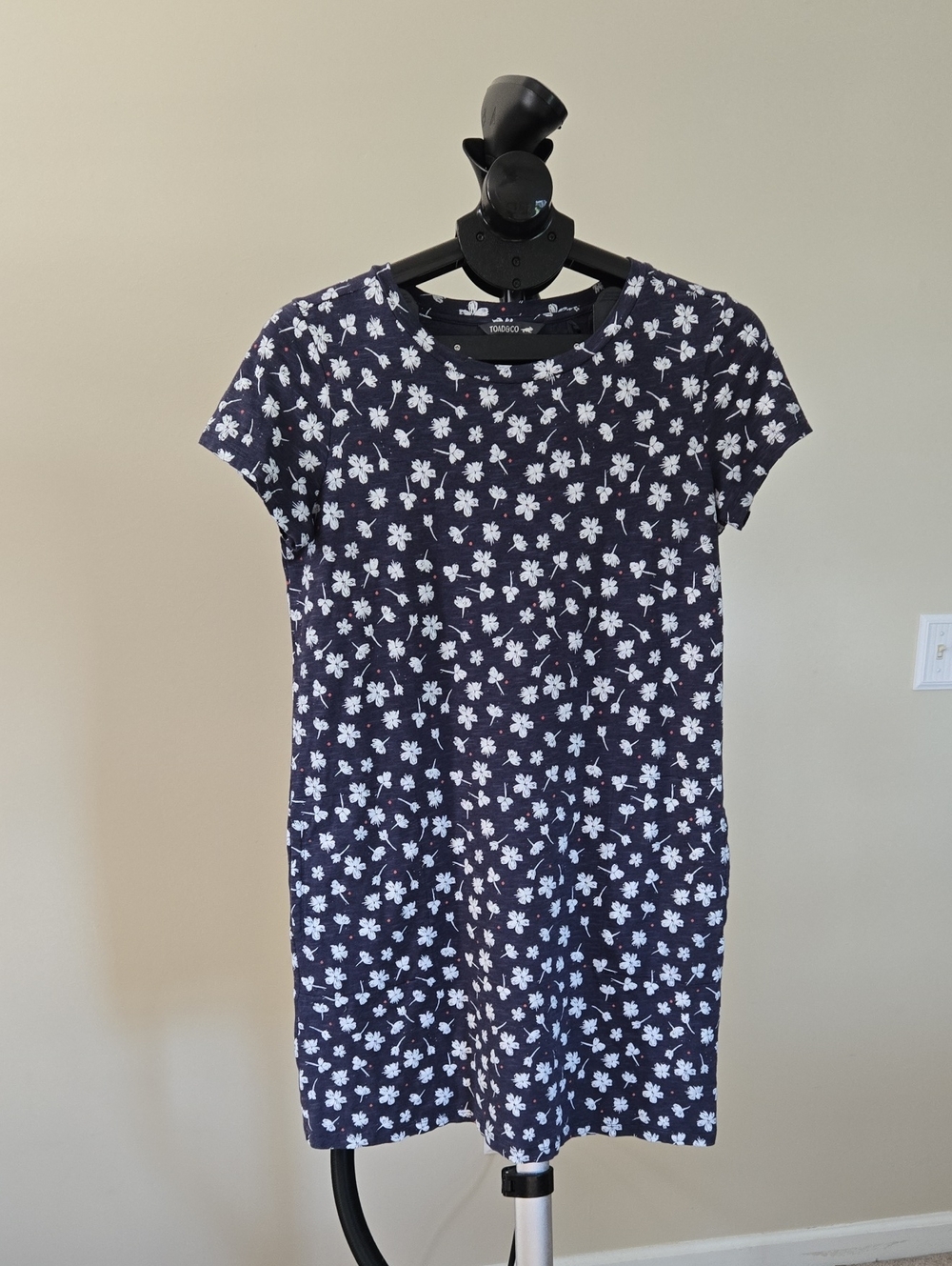 Toad&Co Navy Dress with White Floral Print